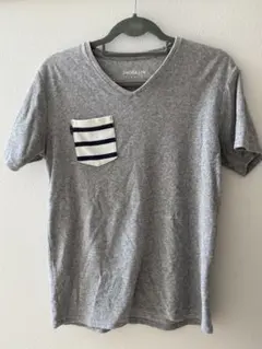 BILLABONG Vネック ポケットTシャツ グレー S