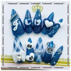 ネイルチップ オーダー受付中 量産型 ワンホン グリッター オタク 推し活 韓国