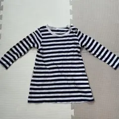 【4/28まで】ストライプ 長袖ワンピース 100