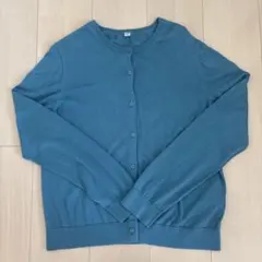 UNIQLO ユニクロ　UVカットクルーネックカーディガン　ブルー