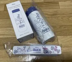 【新品】ディズニー不思議の国のアリス300mL　水筒　& カトラリー　箸スプーンのサムネイル