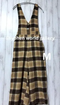 Ehyphen world gallery チェック柄サロペット M