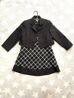 卒園式・入学式・発表会　ジャケット付き チェック柄ワンピース120cm