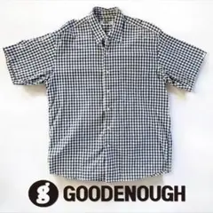 GOODENOUGH 98年背面ロゴギンガムチェック半袖 シャツ