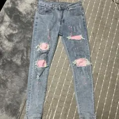 guapi 風ダメージジーンズピンクポイント
