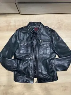 ZARA MAN 本革 レザージャケット ブラック ライダース Y2K