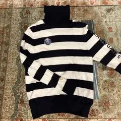 PEARLY GATES ストライプ タートルネックセーター