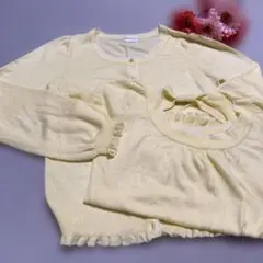 お値下ロディスポット♥︎︎∗︎イエロー カーディガン長袖とトップス半袖 セットMサイズ