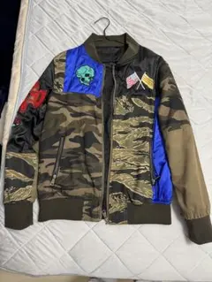 【早い者勝】ディーゼル　迷彩柄 MA-1ジャケット スカル刺繍