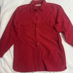 50-60s vintage 古着 赤 シャツ コーデュロイ