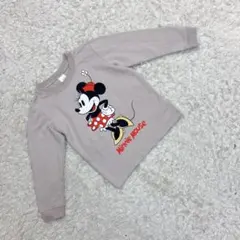 〈 Disney ミニー マウス 〉 110 長袖 トレーナー ベージュ 古着