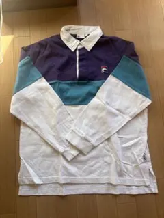 FILA ポロシャツ Mサイズ ネイビー/ホワイト/ターコイズ
