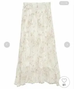 SNIDEL スナイデル プリントプリーツスカート アイボリー