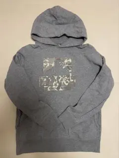XLARGE グレー パーカー カモ柄ロゴ 裏起毛