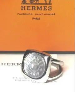 美品！エルメス　HERMESシルバー スクエアリング　セリエ コロゾ シェルのサムネイル