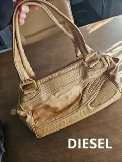 DIESEL ベージュ レザー ハンドバッグ ミニボストンバッグ