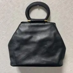 CELINE ハンドバッグ サークルハンドル レザー ブラック