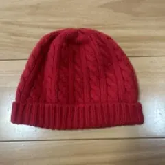 GAP ケーブル編み レッドニット帽