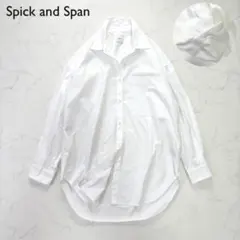 25SS スピックアンドスパン 50コットンオーバーシャツ 袖刺繍 ホワイトのサムネイル