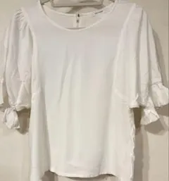 【美品】ホワイト 半袖ブラウス
