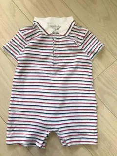 高級子供ブランド　マメール購入　襟付き　ロンパース　ボーダー　70サイズのサムネイル