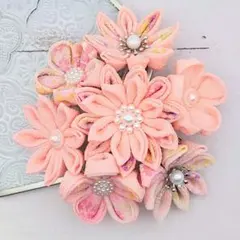 つまみ細工　お花の髪飾り