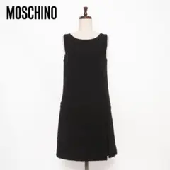 MOSCHINO Aラインワンピース ミニ丈 ブラック サイズM相当*GD376