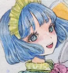 手描きイラスト アナログ オリジナル ウェイトレス