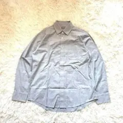 【無印良品】 長袖シャツ M グレー 綿100% シンプル