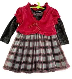 美品　a.v.v. のベロア調ボレロ　赤　クリスマスパーティなどに 90