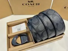SALE♪コーチ新品 リバーシブル シグネチャー シルバーバックル 社会人