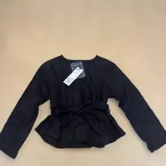 COMME CA FILLEの120サイズの黒のスェード素材のトップス