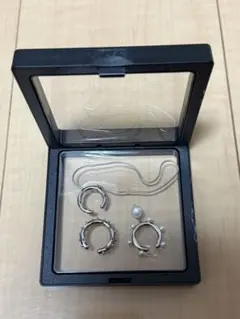 Alena.Z イヤーカフ 3点セット シルバー パール レディース