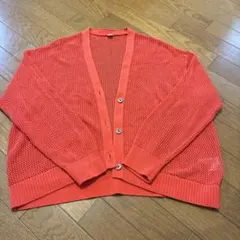 UNIQLO メッシュカーディガン オレンジ XLのサムネイル