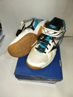 ミズノ 24.0cm ホワイト/ブルー バレーボールシューズ