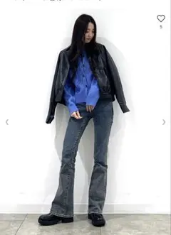 GU スリムフレアジーンズ+EC 丈長め84.0cm XS