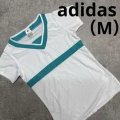 アディダス　スポーツウェア　白　緑　半袖　M adidas