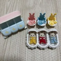 シルバニアファミリー シルバニア ショコラうさぎの三つ子お世話セット ベビーカー