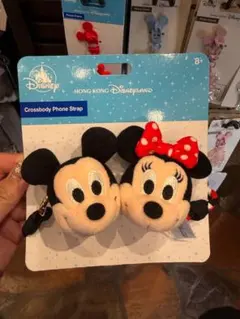香港ディズニー ミッキー ミニー ぬいぐるみ スマホクリップ