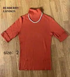 BURBERRY LONDON バーバリー 半袖ニット 2 カシミヤ混