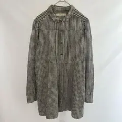 GLOBAL WORK shuca ギンガムチェック シャツ チュニック 黒×白のサムネイル