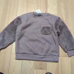 新品未使用☆コムサイズム　茶系　フリースボア トレーナー120㎝