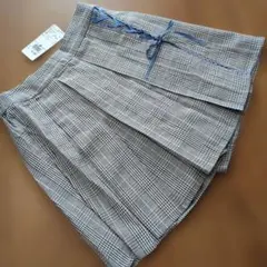 タグ付き未使用　アクシーズファム　チェック柄 レースアップキュロット