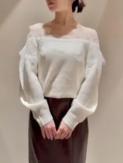 【2025AW今季新作】レーストリミングニットプルオーバー SNIDEL