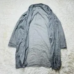 天然繊維100% 綿 ふんわり やわらか カーディガン 長袖 グレー M