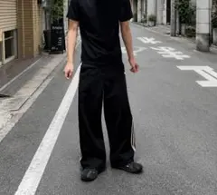 adidas ワイド トラックパンツ ブラック 3ストライプ バギーのサムネイル