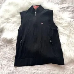 Burberry Black Label ジップアップベスト ニット ジレ 黒