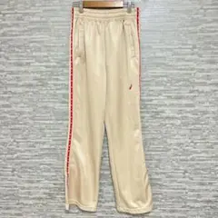 アシックス✨トレーニングパンツ ベージュ 赤ライン　スポーツ　エクササイズ　ジム