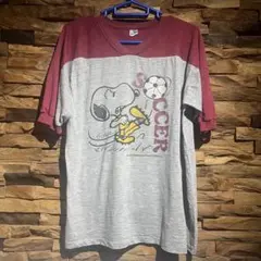 70s USA製 スヌーピー Tシャツ ARTEX サッカー フットボール 当時