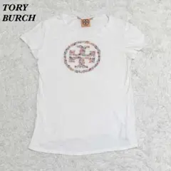 TORY BURCH 半袖シャツ Tシャツ XS 刺繍ロゴ ホワイトのサムネイル